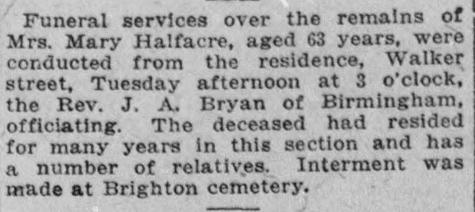 Mary Halfacre obituary